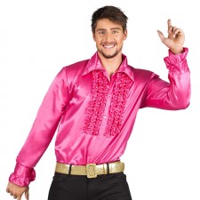 Chemise disco fuchsia pour homme