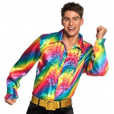 Chemise arc-en-ciel pour déguisement disco homme