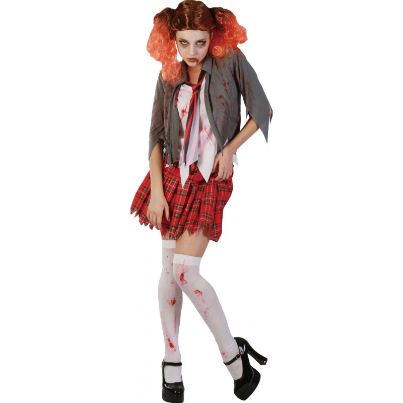 Déguisement pas cher pour Halloween de zombie étudiante pour femme