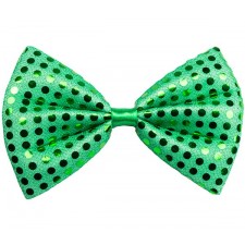 Accessoire nœud papillon vert sequins pour la Saint Patrick