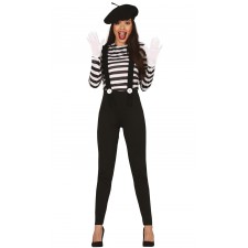 Costume mime noir et blanc femme