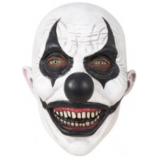 Masque de clown tueur réaliste noir et blanc pour Halloween