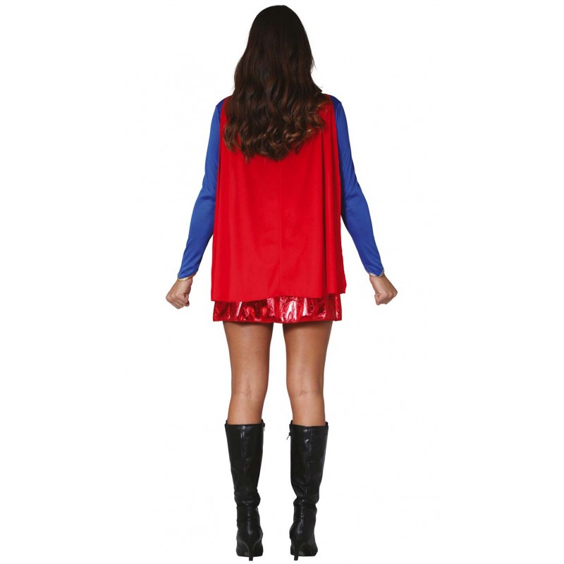 T-shirt de super héroïne DC Wonder Woman pour femmes, bleu/rouge, tailles  variées, accessoire de costume portable pour l'Halloween