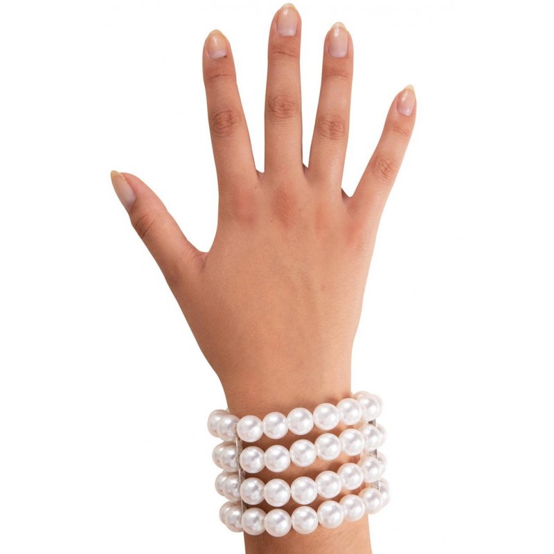 Bracelet années 20 perles blanches