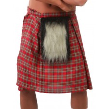 Kilt écossais tartan rouge pour adulte