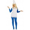 Costume de lutin bleu et blanc pour femme