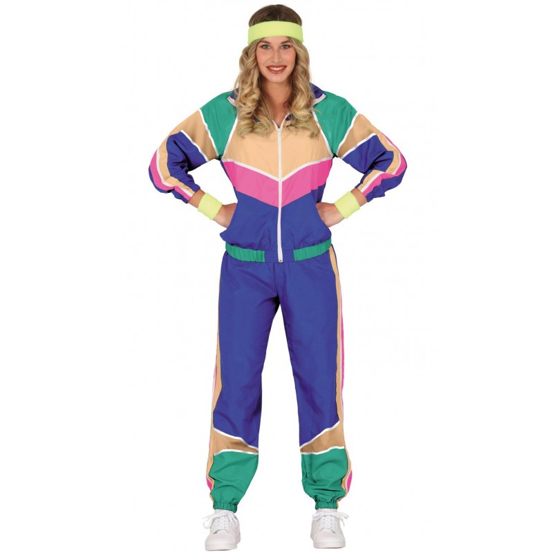 Costume Jogging Violet année 80 fluo