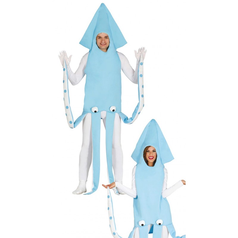 Costume de calamar bleu pour adulte