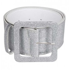 Ceinture paillettes argent thème disco