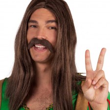 Fausse moustache hippie adhésive