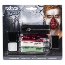 Set pour réaliser un maquillage fermeture éclair Halloween